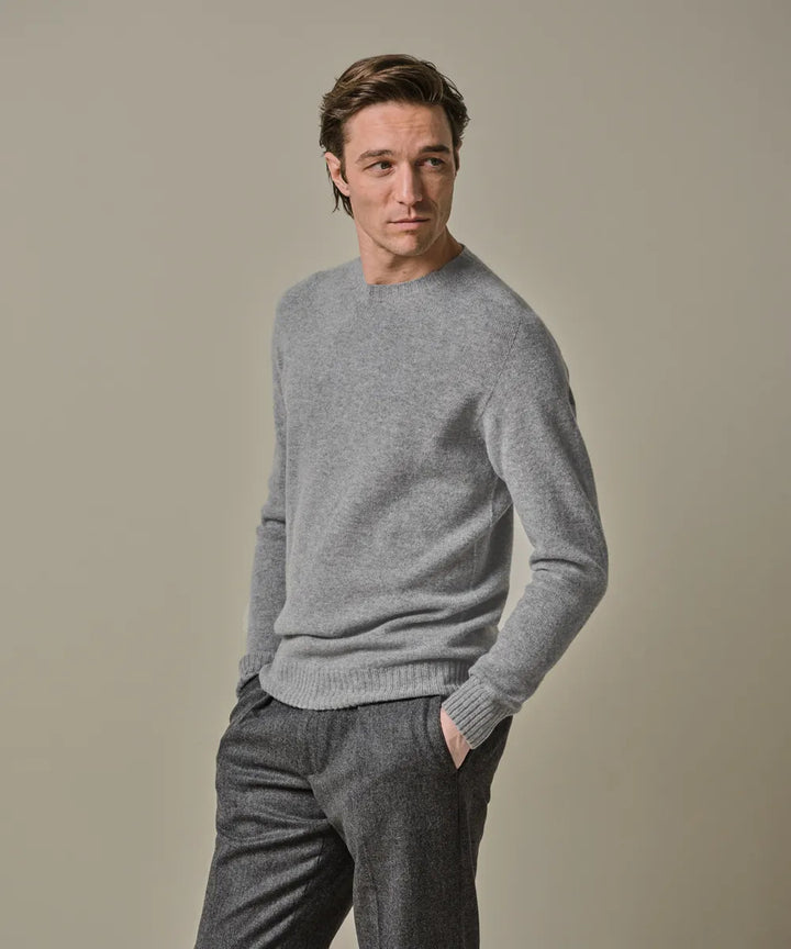 Profuomo Trui – Grijs-90% wol, 10% cashmere-HEREN TRUIEN & VESTEN-Grijs