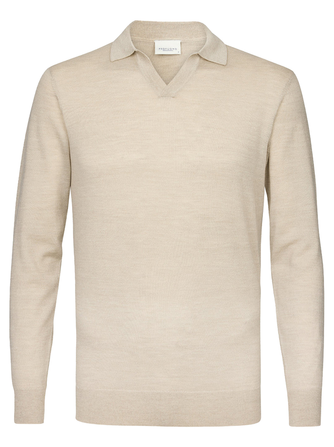 Profuomo Trui Polokraag – Beige-100% merinowol-HEREN TRUIEN & VESTEN-Beige