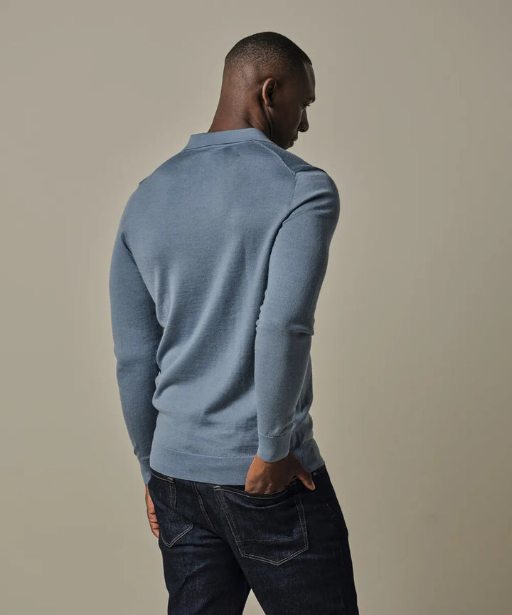 Profuomo Trui Polokraag – Blauw-100% wol-HEREN TRUIEN & VESTEN-Blauw