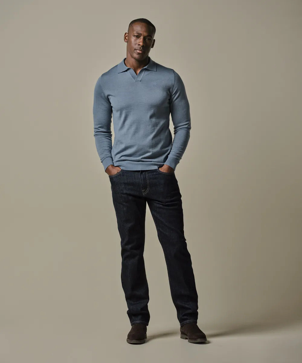 Profuomo Trui Polokraag – Blauw-100% wol-HEREN TRUIEN & VESTEN-Blauw