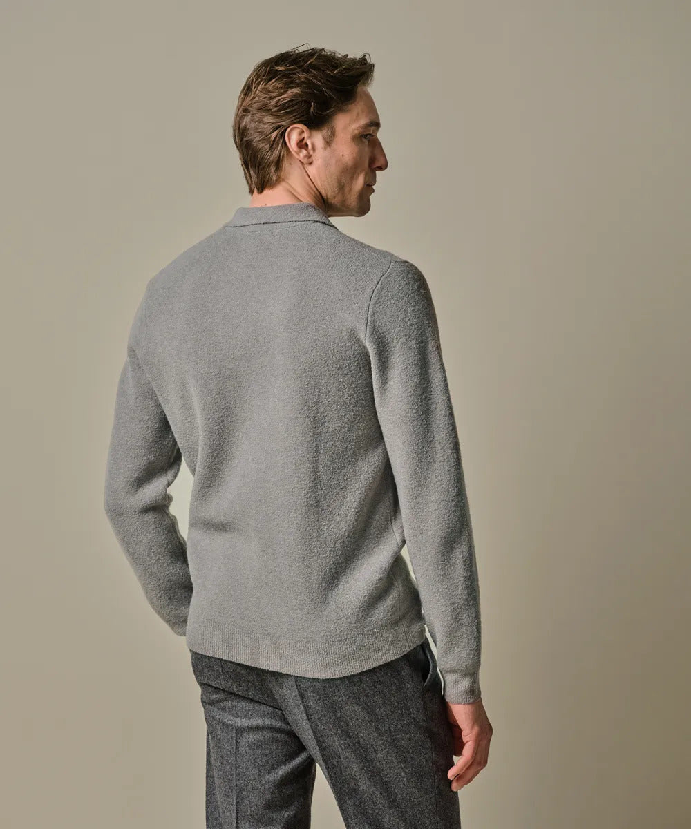 Profuomo Trui Polokraag – Grijs-47% wol, 31% acrylic, 22% polyamide-HEREN TRUIEN & VESTEN-Grijs