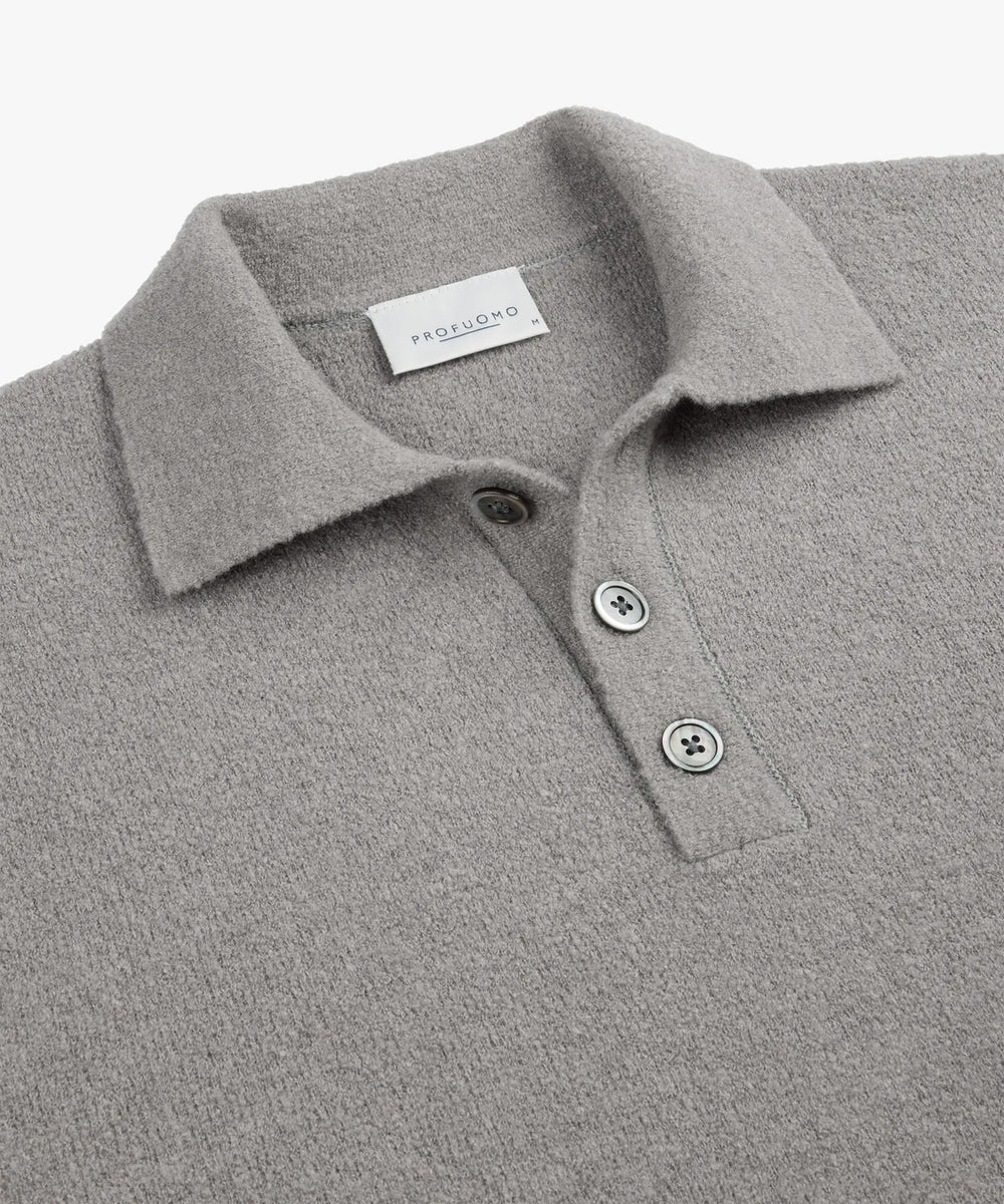 Profuomo Trui Polokraag – Grijs-47% wol, 31% acrylic, 22% polyamide-HEREN TRUIEN & VESTEN-Grijs