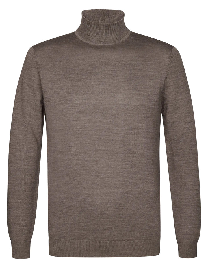 Profuomo Trui Ronde Hals – Bruin-100% wol-HEREN TRUIEN & VESTEN-Bruin