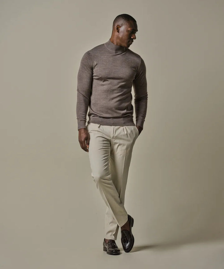 Profuomo Trui Ronde Hals – Bruin-100% wol-HEREN TRUIEN & VESTEN-Bruin