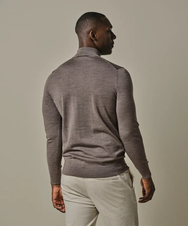 Profuomo Trui Ronde Hals – Bruin-100% wol-HEREN TRUIEN & VESTEN-Bruin