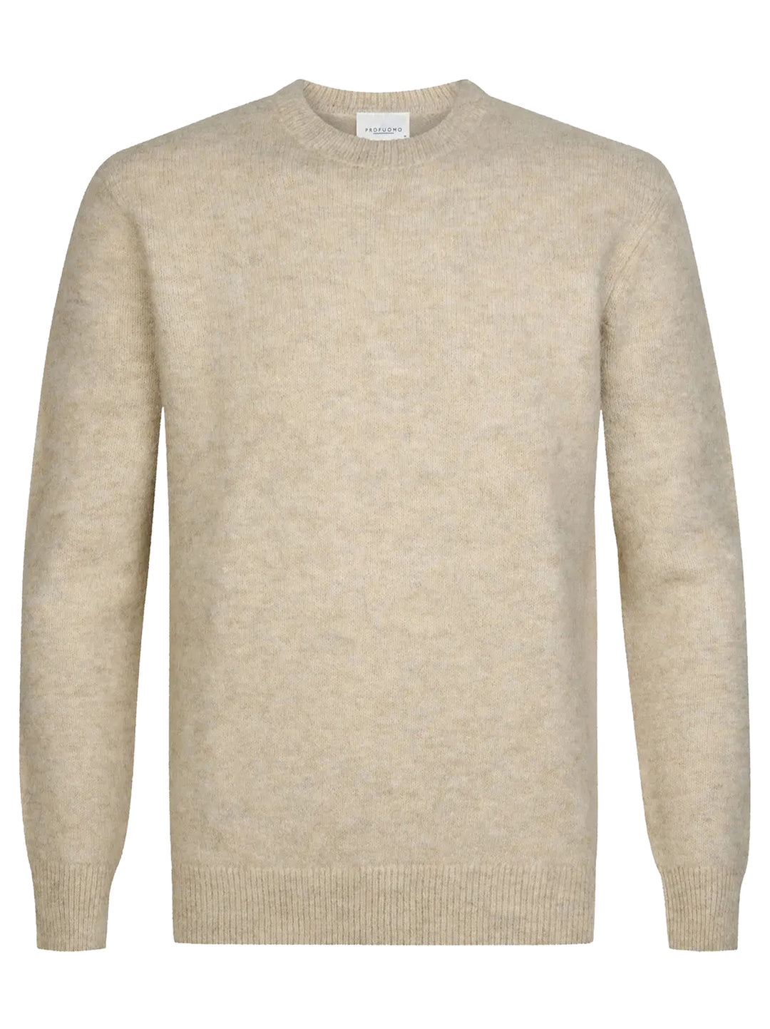 Profuomo Wol Alpaca Crewneck Trui – Beige-38% wol, 34% alpaca, 14% acryl, 12% polyamide-HEREN TRUIEN & VESTEN-Beige