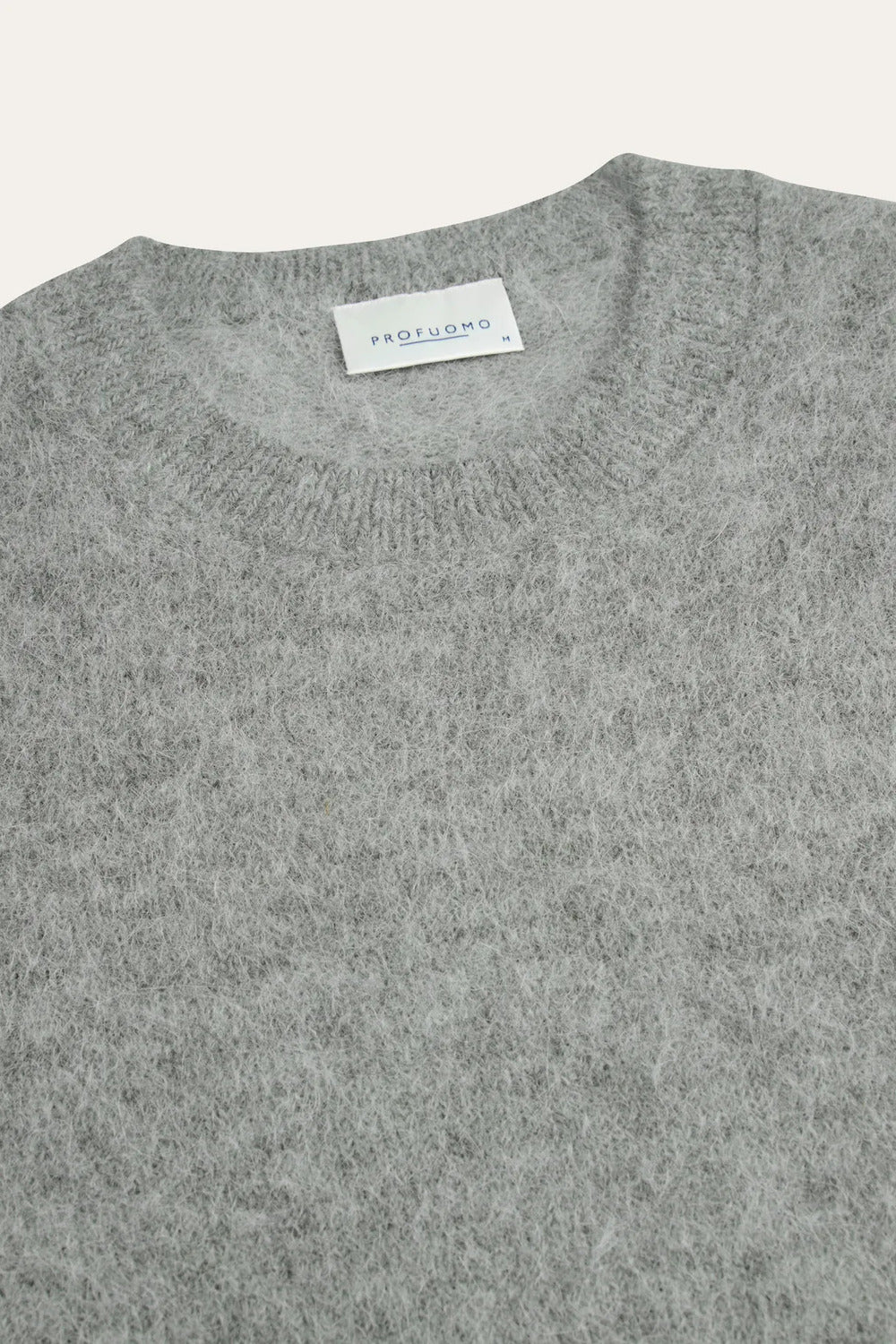 Profuomo Wol Alpaca Crewneck Trui – Grijs-38% wol, 34% alpaca, 14% acryl, 12% polyamide-HEREN TRUIEN & VESTEN-Grijs