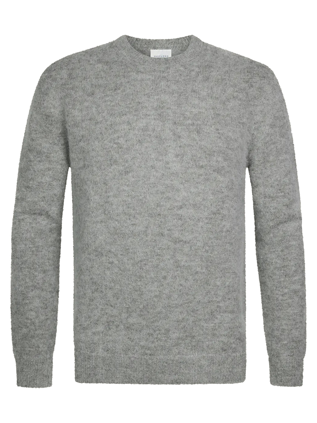 Profuomo Wol Alpaca Crewneck Trui – Grijs-38% wol, 34% alpaca, 14% acryl, 12% polyamide-HEREN TRUIEN & VESTEN-Grijs
