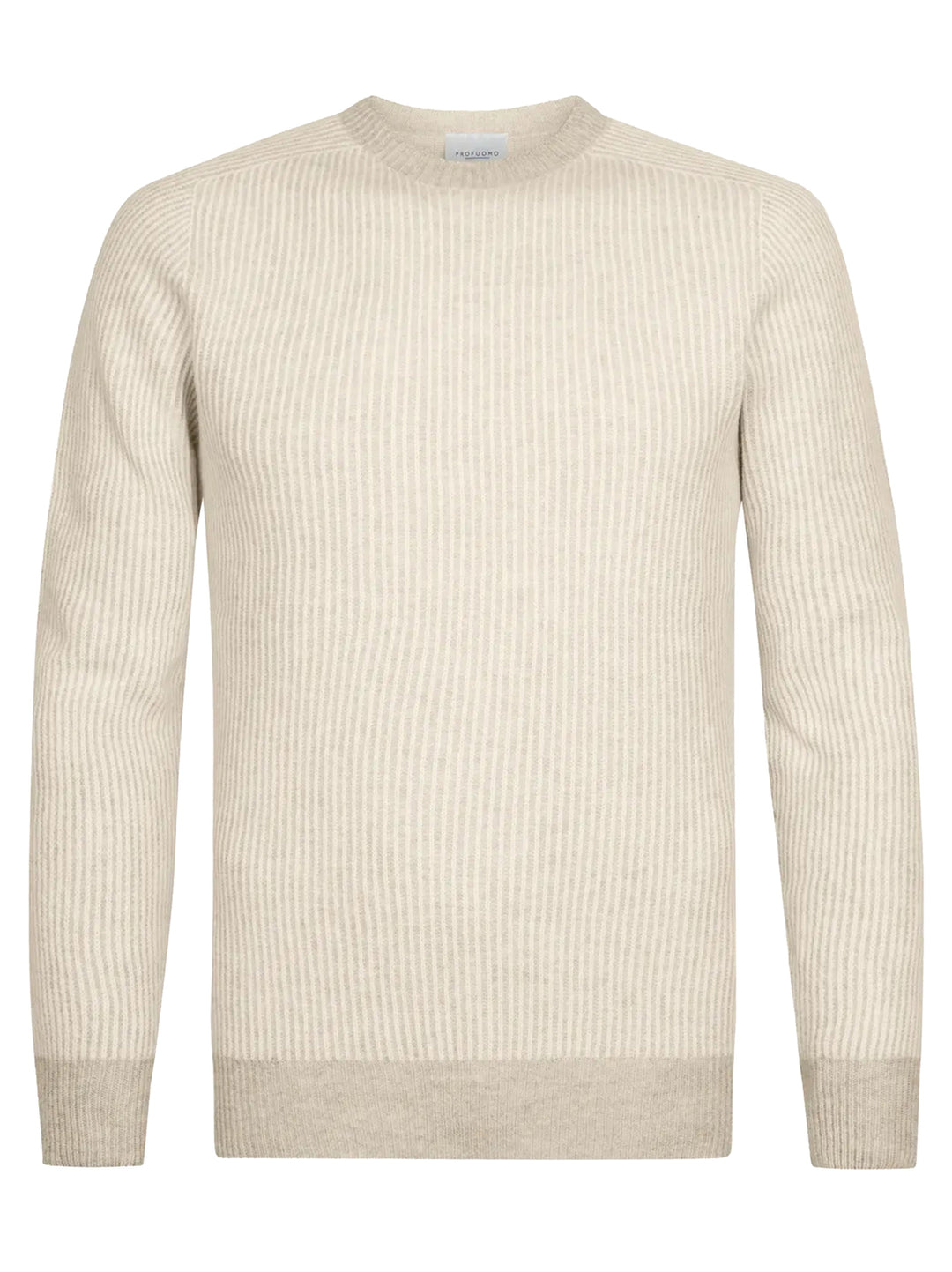 Profuomo Wol Cashmere Crewneck Trui – Beige-90% wol, 10% kasjmier-HEREN TRUIEN & VESTEN-Beige