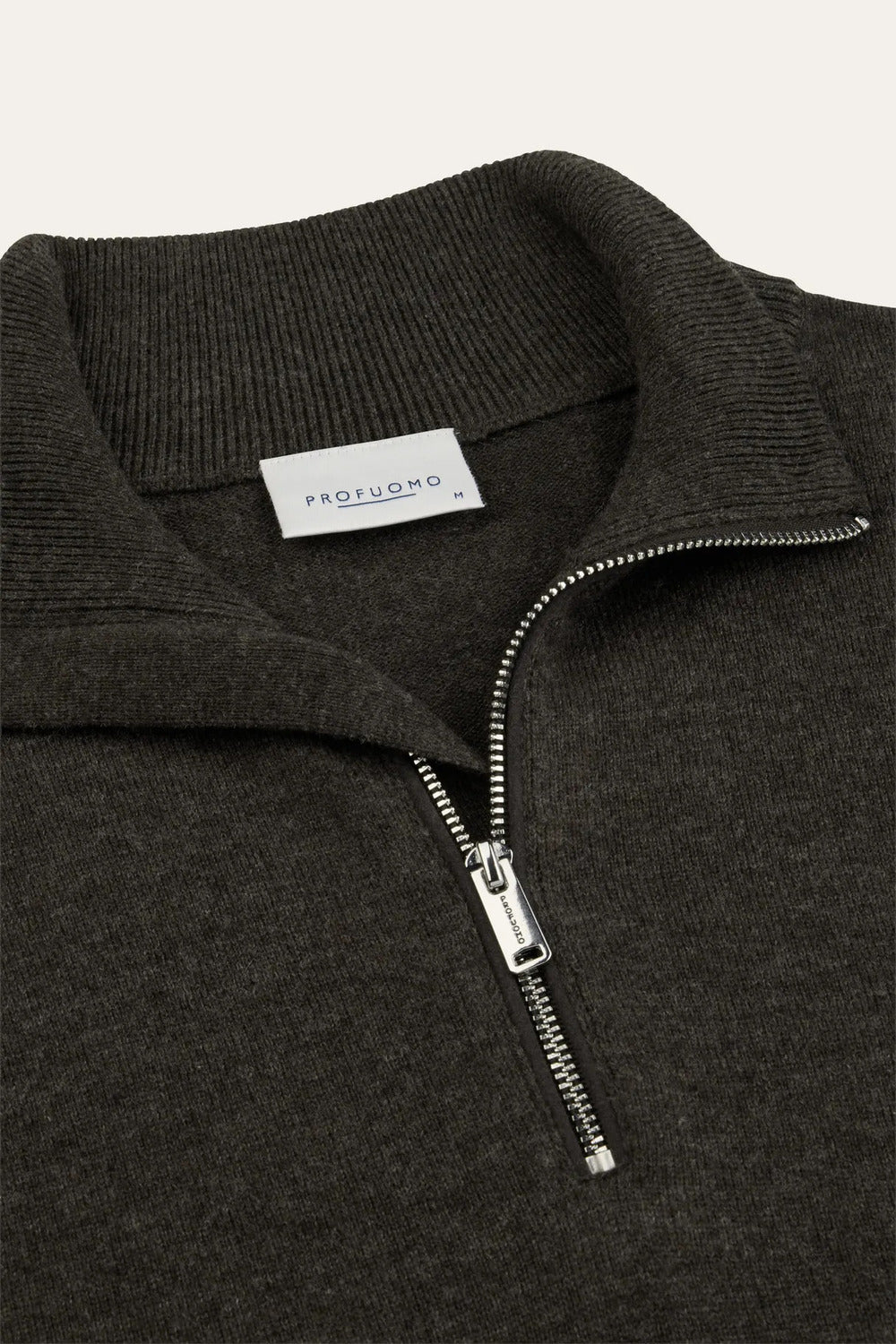 Profuomo Wolblend Half Zip – Bruin-50% wol, 30% polyamide, 20% modaal-HEREN TRUIEN & VESTEN-Bruin