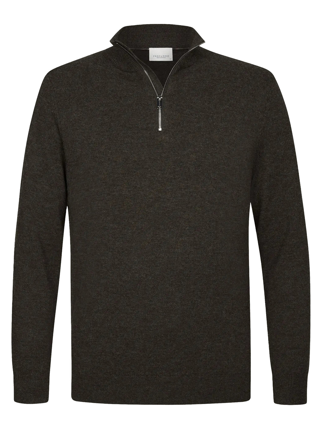Profuomo Wolblend Half Zip – Bruin-50% wol, 30% polyamide, 20% modaal-HEREN TRUIEN & VESTEN-Bruin