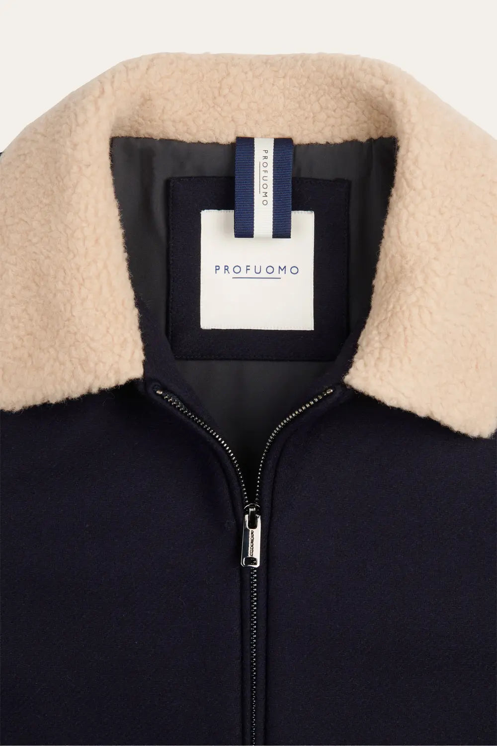 Profuomo Wollen Bomber – Blauw-75% wol, 25% polyamide<br />Voering: 100% polyester-HEREN JASSEN & JACKS-Blauw