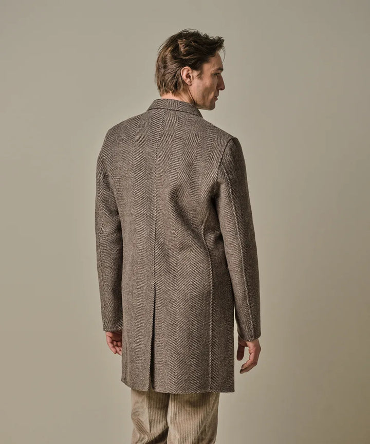 Profuomo Wollen Jas – Bruin-50% wol, 50% polyester-HEREN JASSEN & JACKS-Bruin