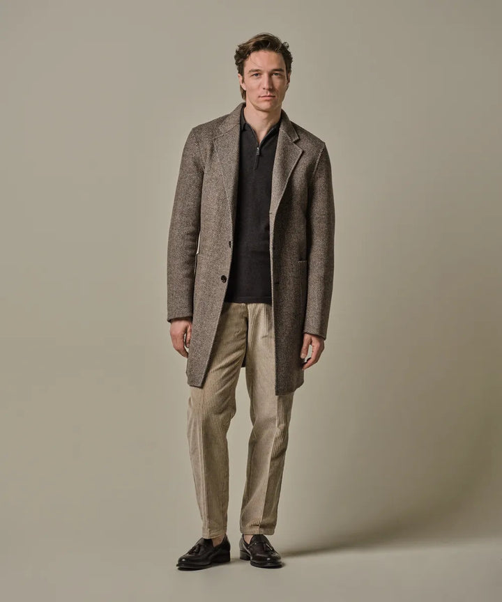 Profuomo Wollen Jas – Bruin-50% wol, 50% polyester-HEREN JASSEN & JACKS-Bruin