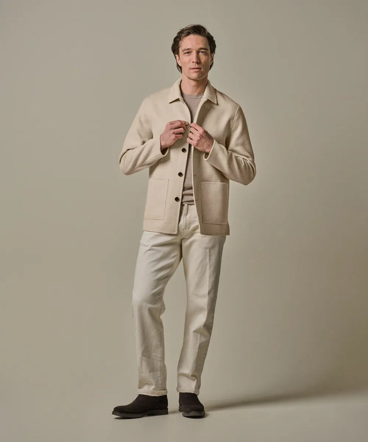 Profuomo Wollen Overshirt – Beige-60% wol, 40% polyester-HEREN SHIRTS-Beige