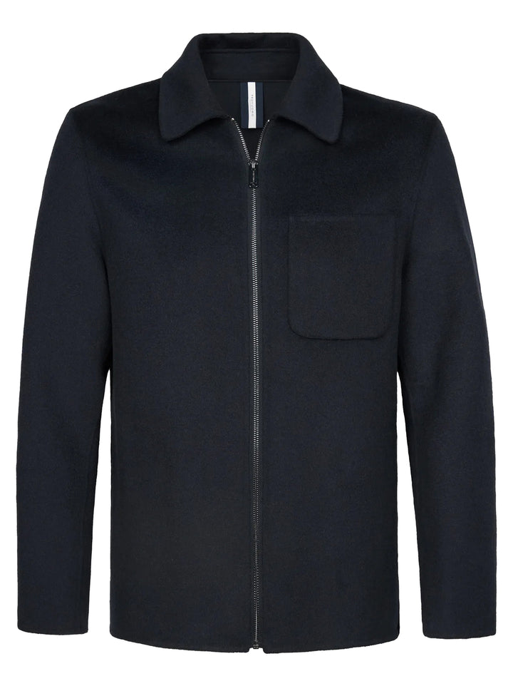 Profuomo Wollen Overshirt – Blauw-60% wol, 40% polyester-HEREN SHIRTS-Blauw