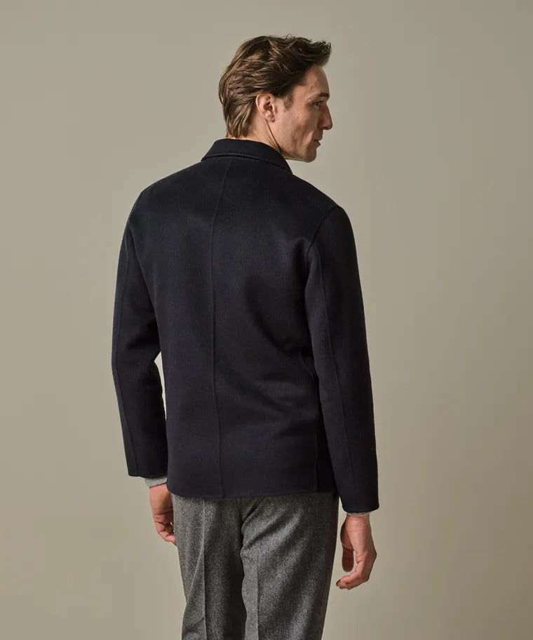 Profuomo Wollen Overshirt – Blauw-60% wol, 40% polyester-HEREN SHIRTS-Blauw