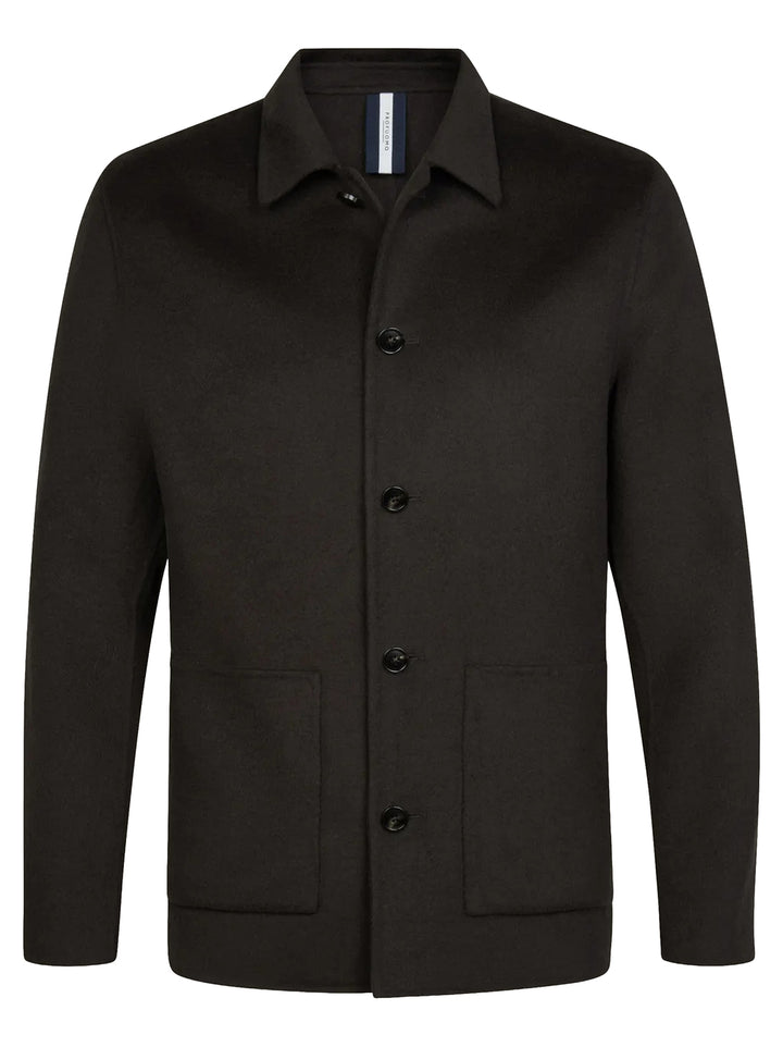 Profuomo Wollen Overshirt – Bruin-100% wol-HEREN SHIRTS-Bruin