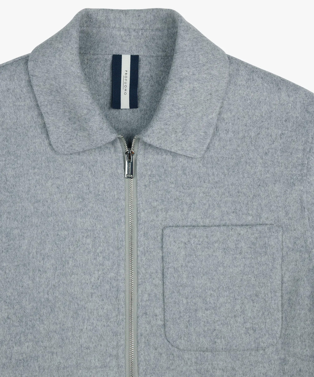 Profuomo Wollen Overshirt – Grijs-60% wol, 40% polyester-HEREN SHIRTS-Grijs