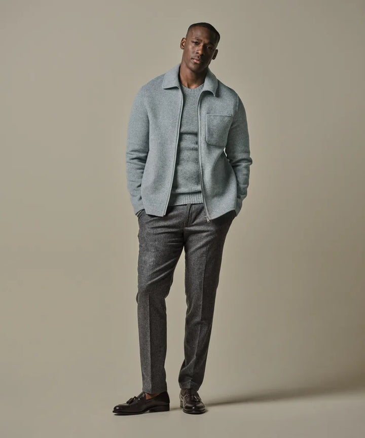 Profuomo Wollen Overshirt – Grijs-60% wol, 40% polyester-HEREN SHIRTS-Grijs