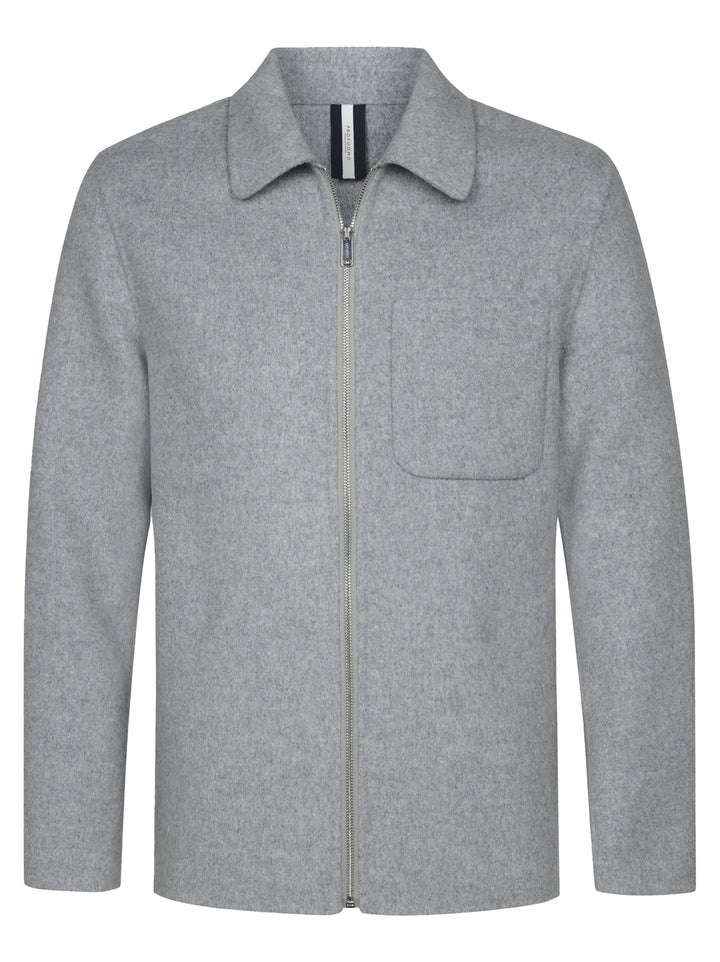 Profuomo Wollen Overshirt – Grijs-60% wol, 40% polyester-HEREN SHIRTS-Grijs
