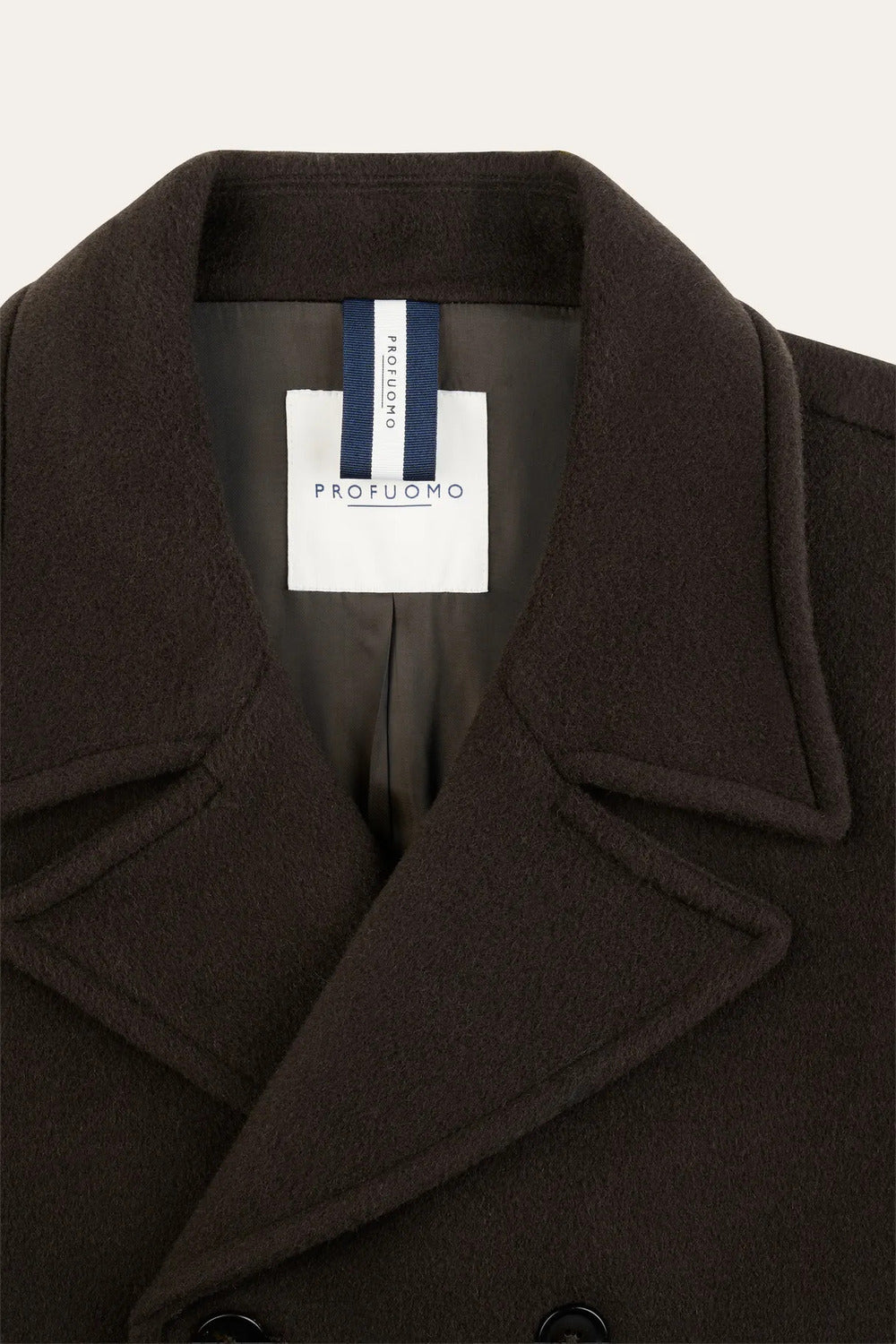 Profuomo Wollen Peacoat – Bruin-100% wol<br />Voering: 54% polyester, 46% viscose-HEREN JASSEN & JACKS-Bruin