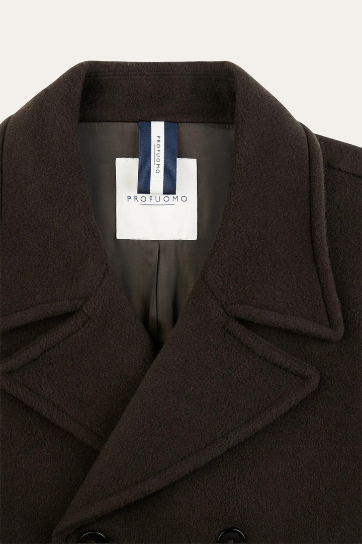 Profuomo Wollen Peacoat – Bruin-100% wol<br />Voering: 54% polyester, 46% viscose-HEREN JASSEN & JACKS-Bruin