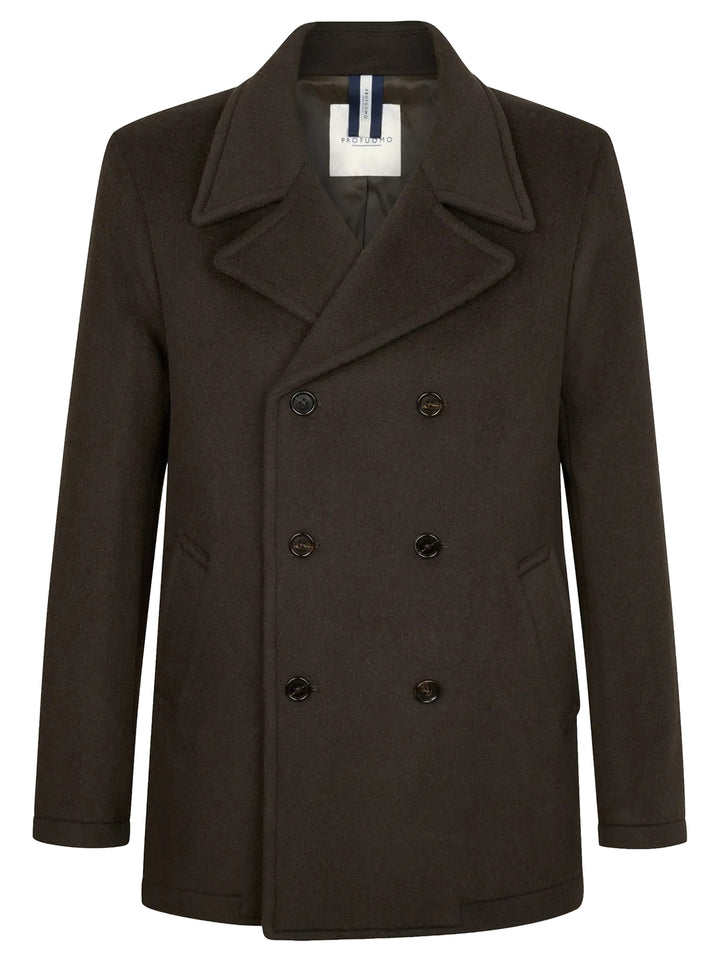Profuomo Wollen Peacoat – Bruin-100% wol<br />Voering: 54% polyester, 46% viscose-HEREN JASSEN & JACKS-Bruin