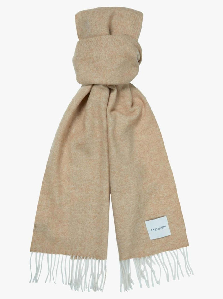 Profuomo wollen sjaal-100% wol-HEREN ACCESSOIRES-Bruin