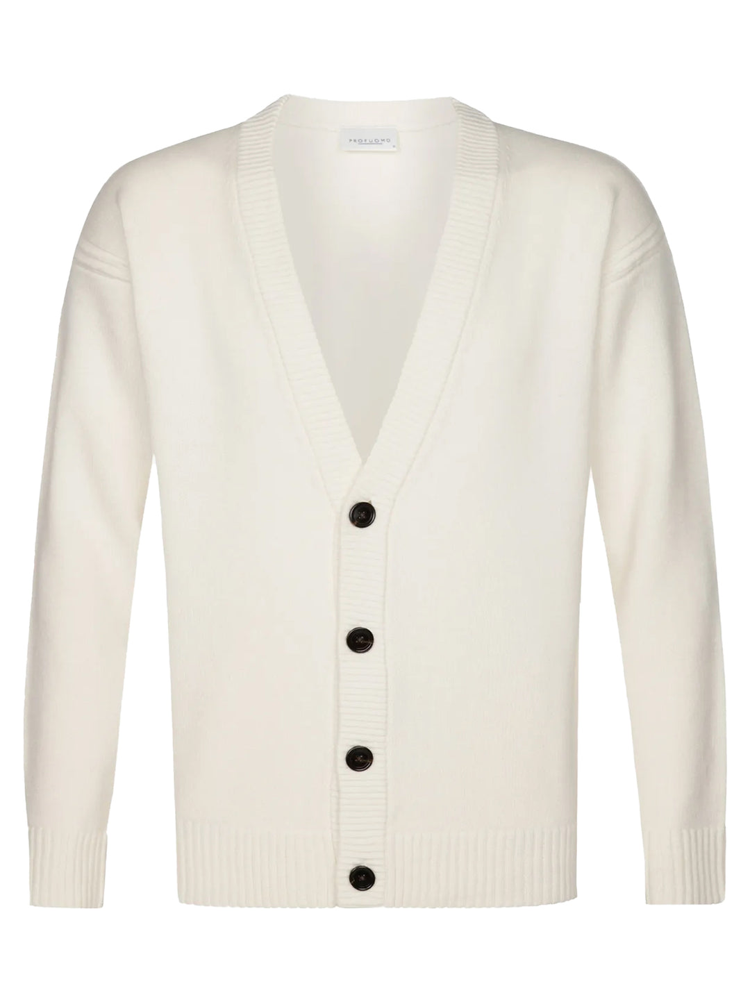 Profuomo Wool‑Blend Cardigan – Off‑White-50% wol, 30% polyamide, 20% modal-HEREN TRUIEN & VESTEN-Room
