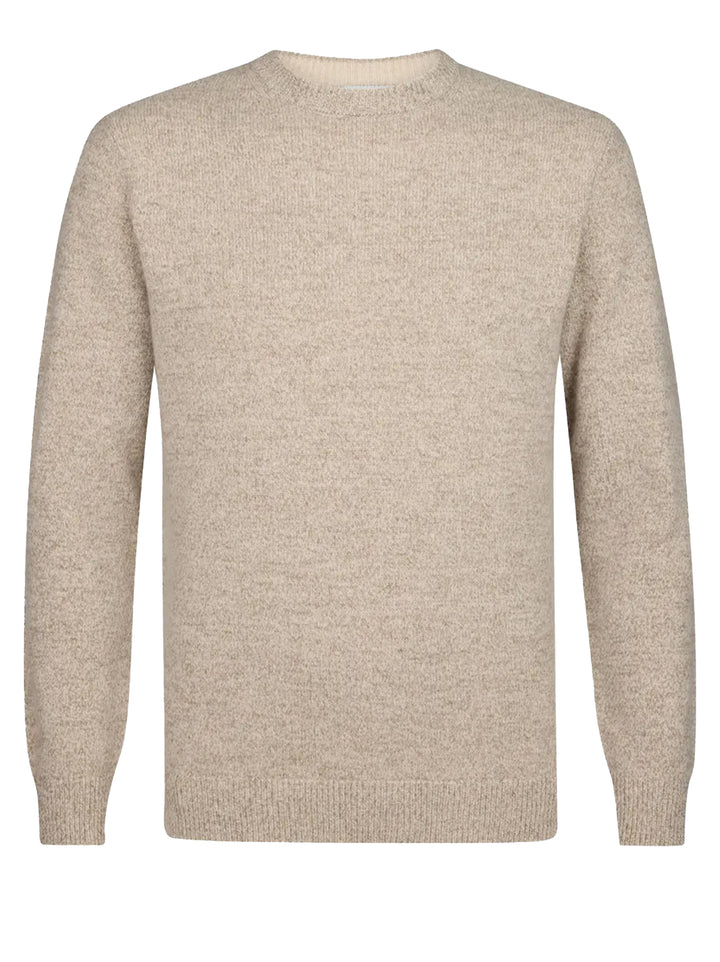 Profuomo Wool Blend Trui – Beige-80% wol, 20% polyamide-HEREN TRUIEN & VESTEN-Beige