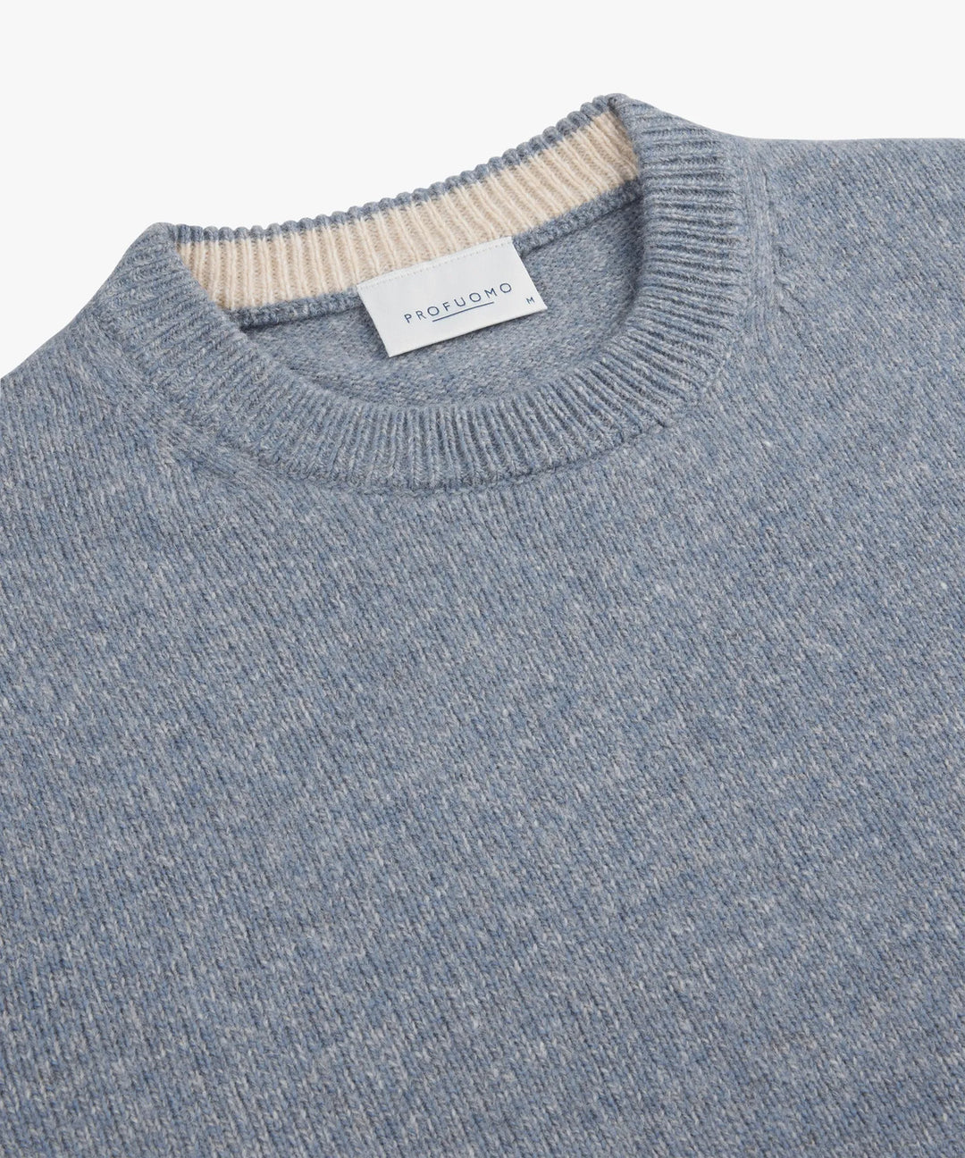 Profuomo Wool Blend Trui – Blauw-80% wol, 20% polyamide-HEREN TRUIEN & VESTEN-Blauw