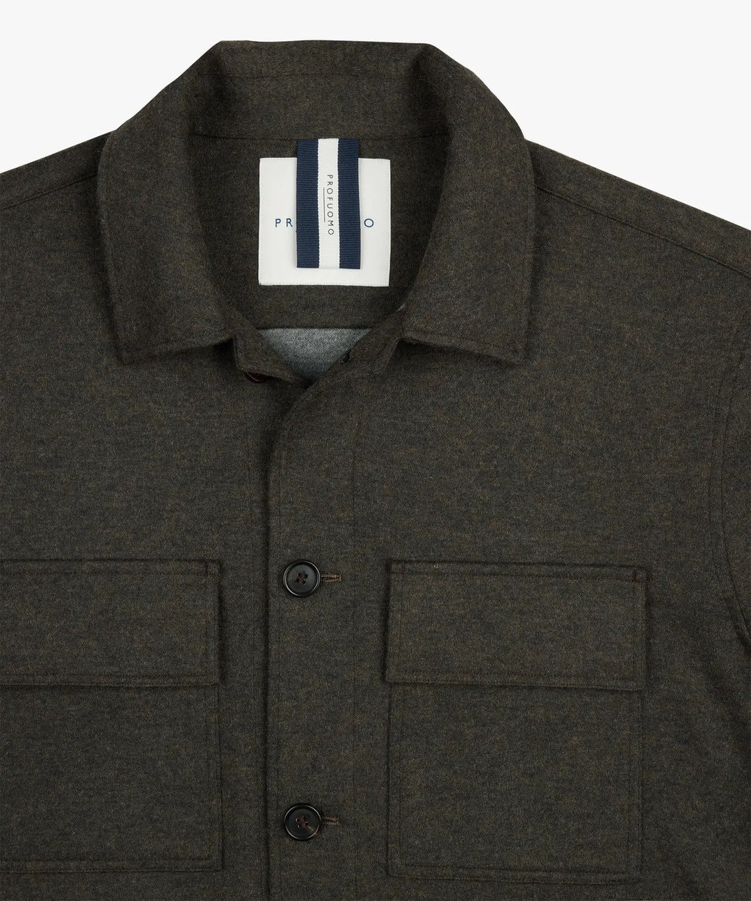 Profuomo Wool Knitted Overshirt – Bruin-47% ployester, 20% wool, 16% polyamide. 13% cotton-HEREN SHIRTS-Bruin