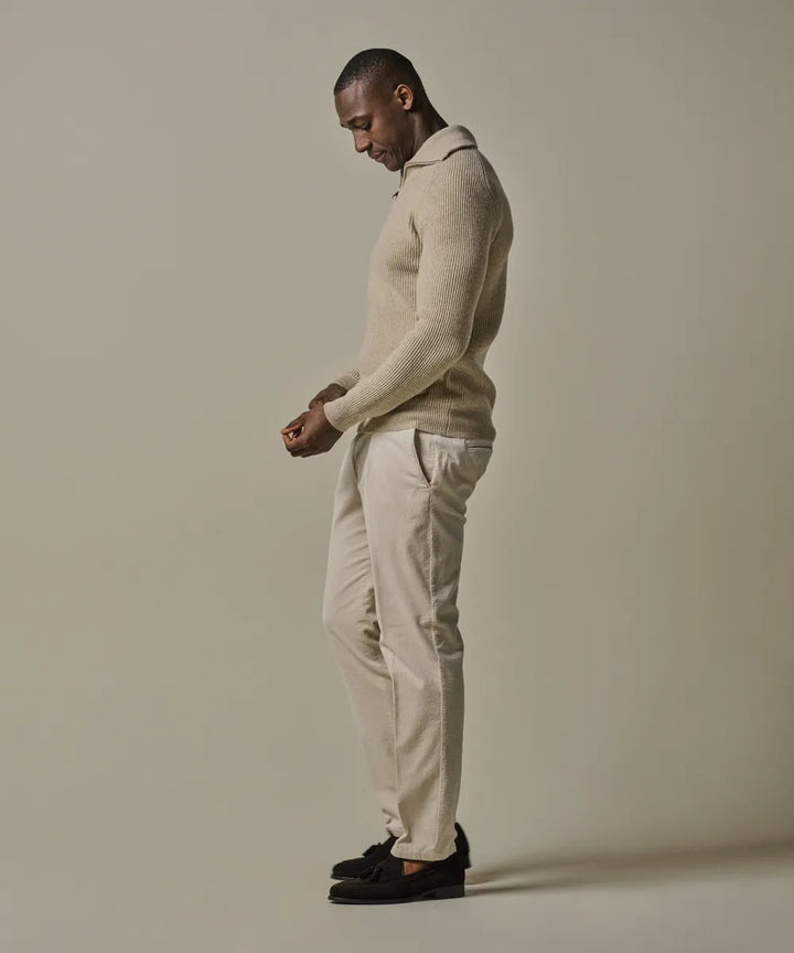 Profuomo Zip Trui – Beige-100% wol-HEREN TRUIEN & VESTEN-Beige