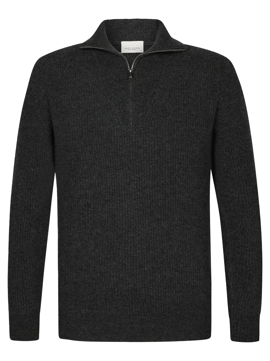 Profuomo Zip Trui – Grijs-100% wol-HEREN TRUIEN & VESTEN-Grijs