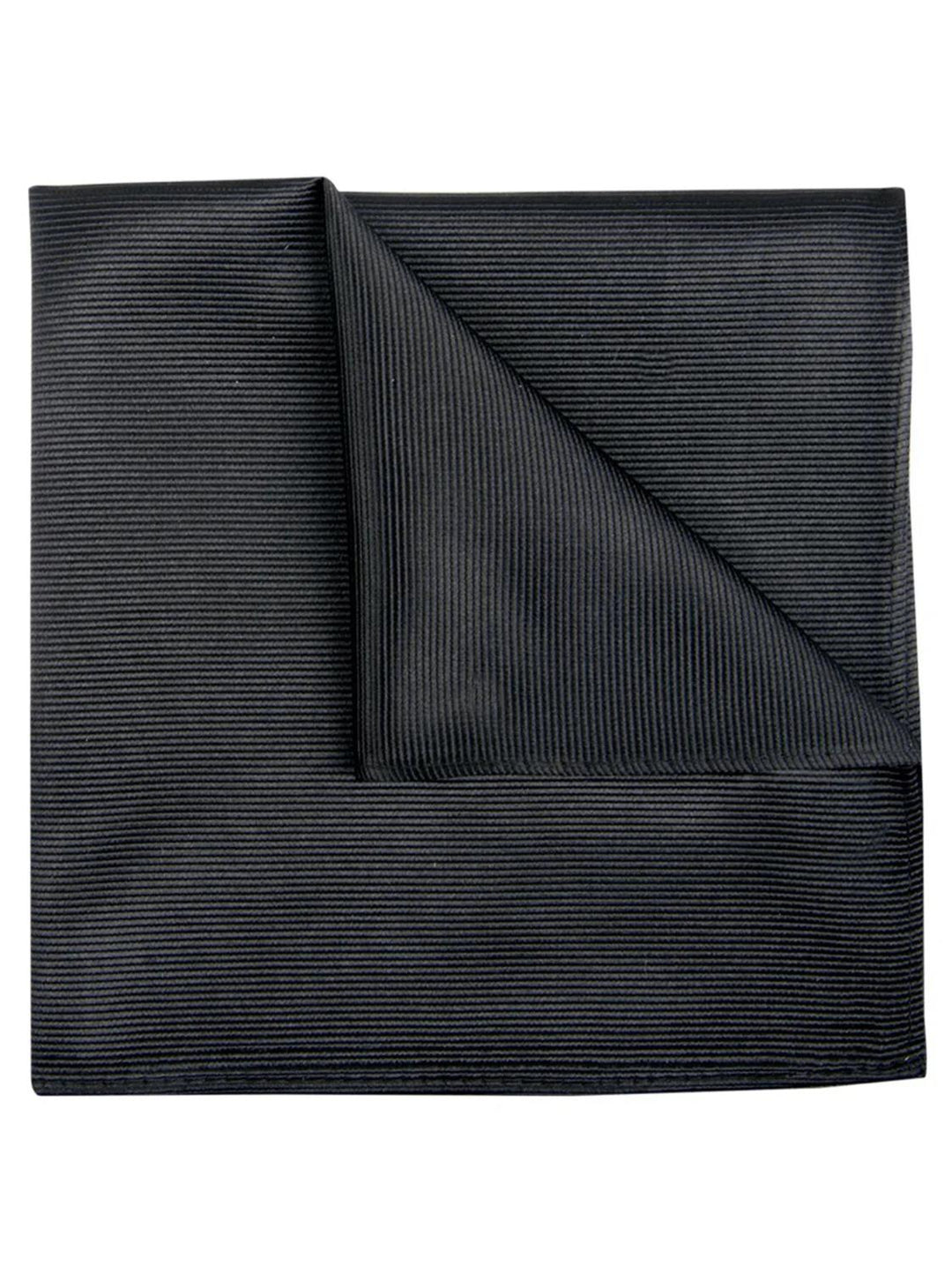 Profuomo zwarte zijden pochet-Zijde-HEREN DAS/ STRIK/POCHETTE-Zwart