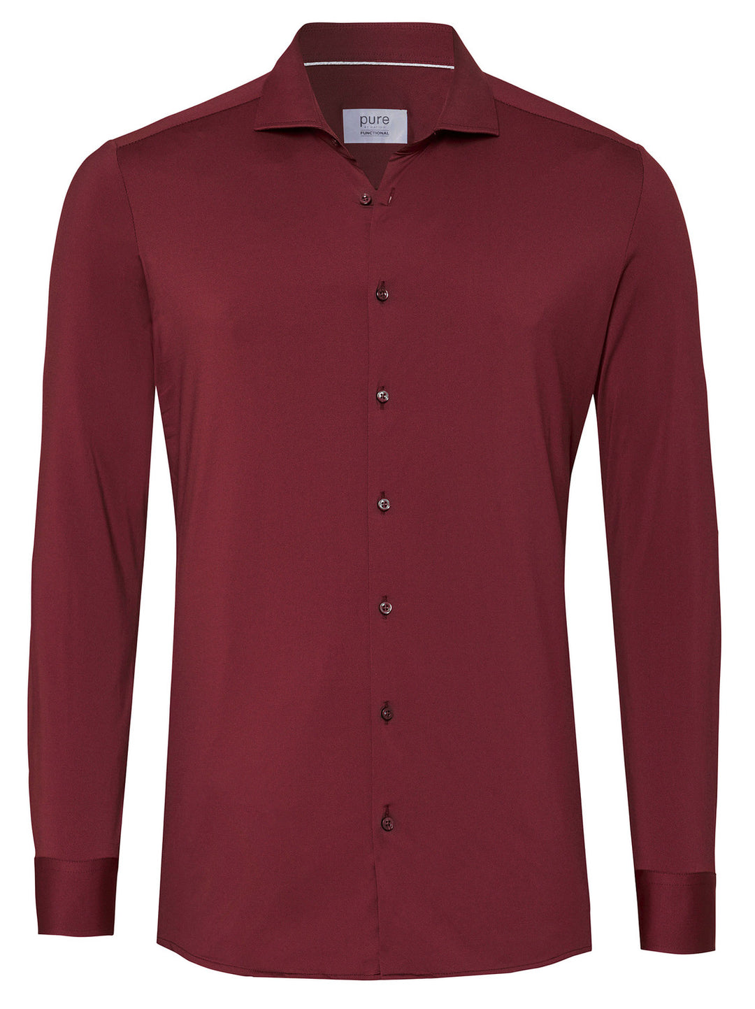 PURE Functional Overhemd – Rood-87% polyamide, 13% elastaan-HEREN SHIRTS-Rood