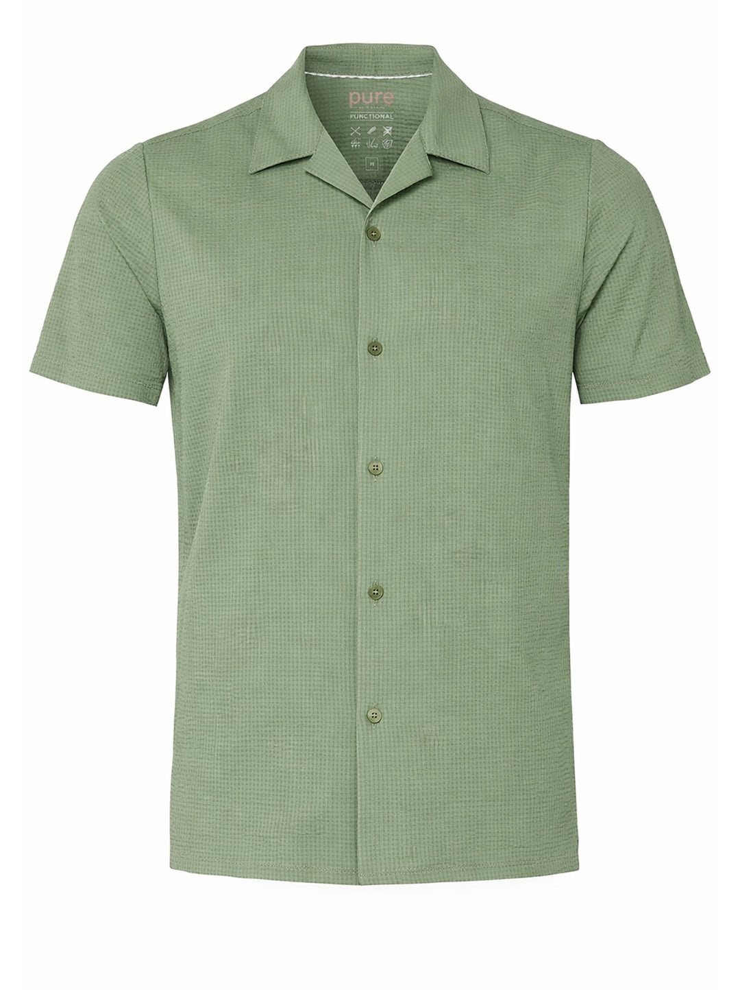 PURE Functional Shirt – Groen-86% polyamide, 14% elastaan-HEREN SHIRTS-Groen