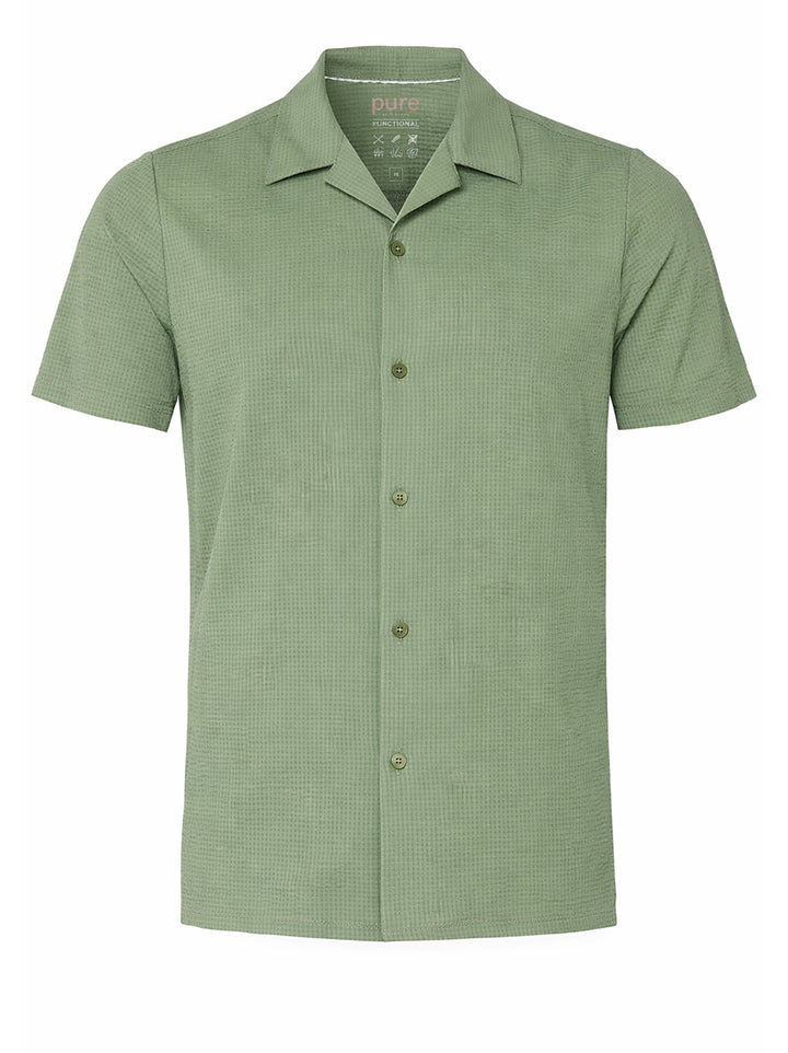 PURE Functional Shirt – Groen-86% polyamide, 14% elastaan-HEREN SHIRTS-Groen