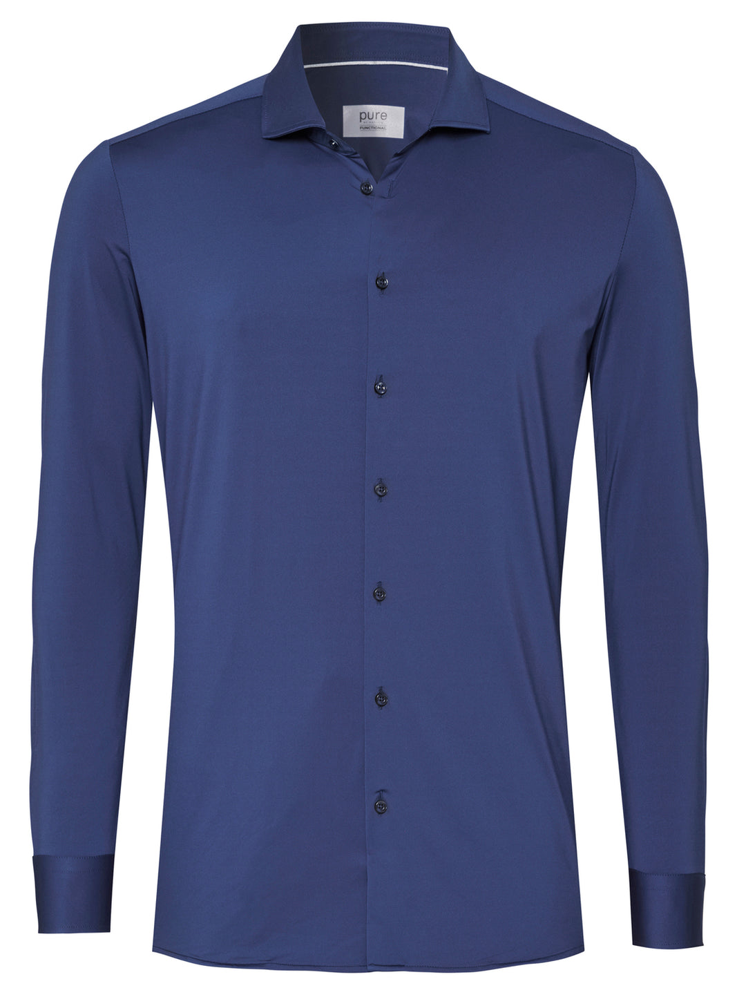 PURE H.TICO Functional Fit Overhemd – Blauw-87% polyamide, 13% elastaan-HEREN SHIRTS-Blauw