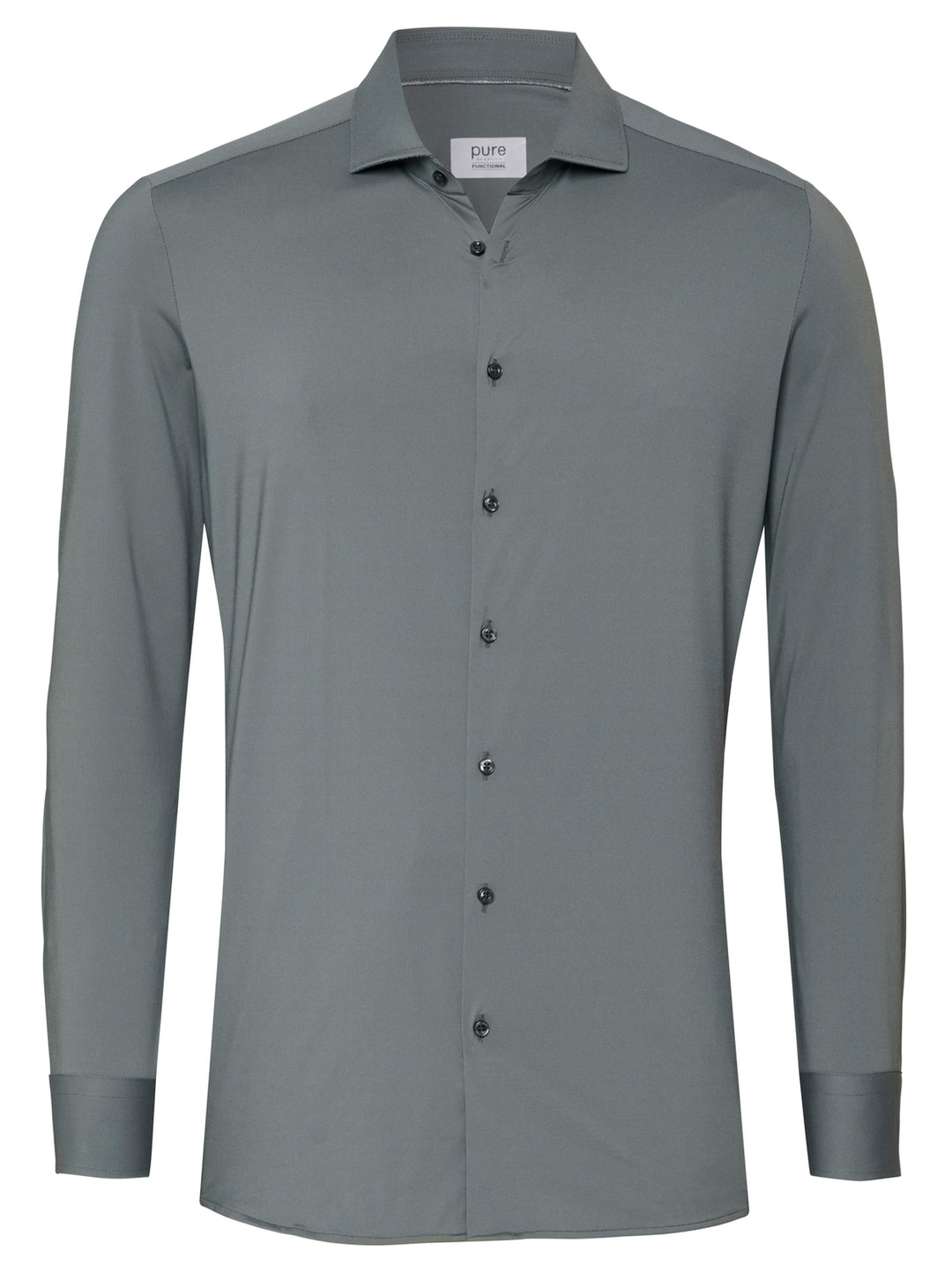 PURE H.TICO Functional Fit Overhemd – Groen-87% polyamide, 13% elastaan-HEREN SHIRTS-Groen