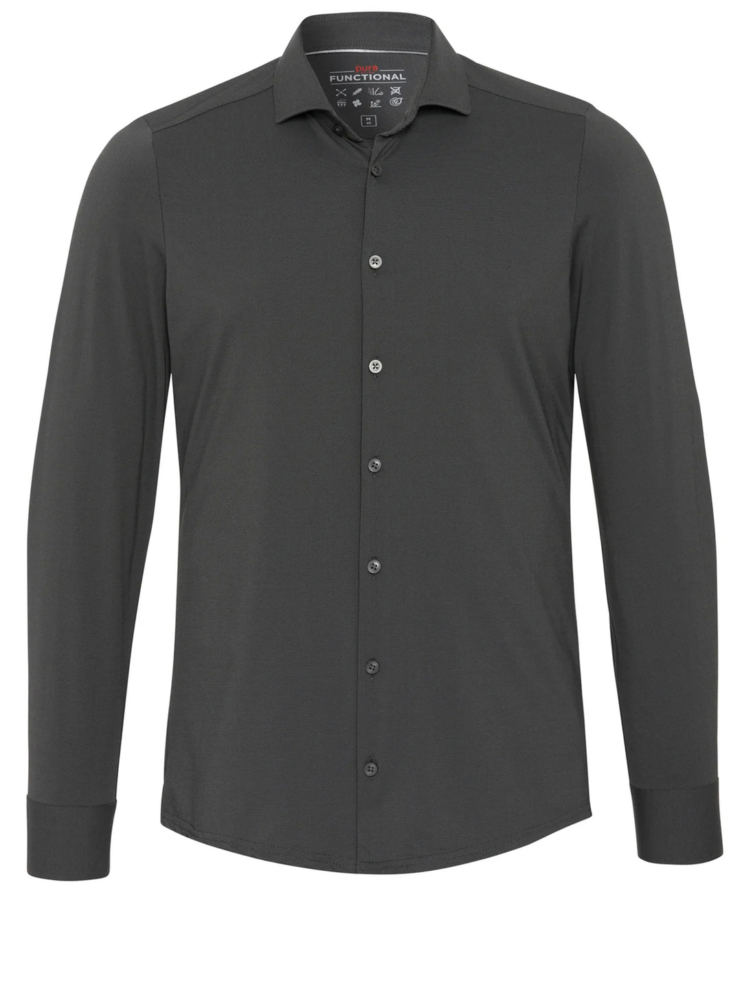 PURE H.TICO overhemd lange mow-Materiaal: 83% polyamide, 17% elastaan-HEREN SHIRTS-Grijs