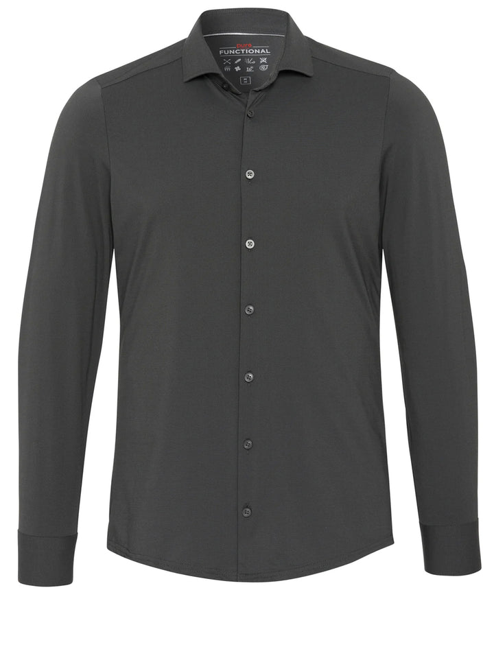 PURE H.TICO overhemd lange mow-Materiaal: 83% polyamide, 17% elastaan-HEREN SHIRTS-Grijs