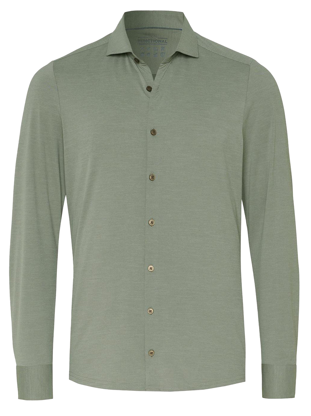 Pure H.Tico Overhemd Slim Fit-87% polyamide, 13% elasthaan-HEREN SHIRTS-Groen
