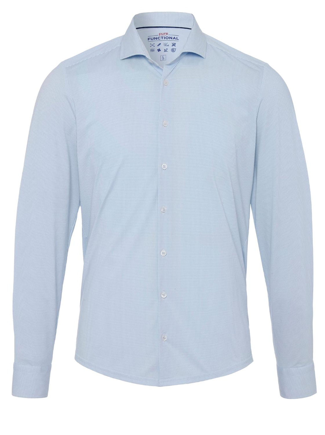 Pure H.TICO slim fit overhemd-83% polyamide, 17% elasthaan-HEREN SHIRTS-Blauw