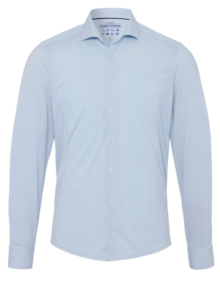 Pure H.TICO slim fit overhemd-83% polyamide, 17% elasthaan-HEREN SHIRTS-Blauw