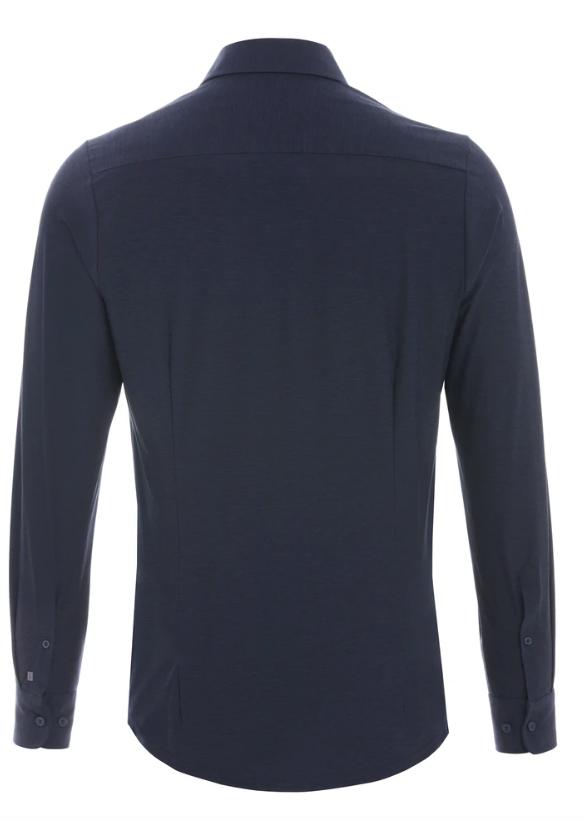 Pure H.tico slim fit overhemd-86% polyamide, 14% elasthaan-HEREN SHIRTS-Blauw