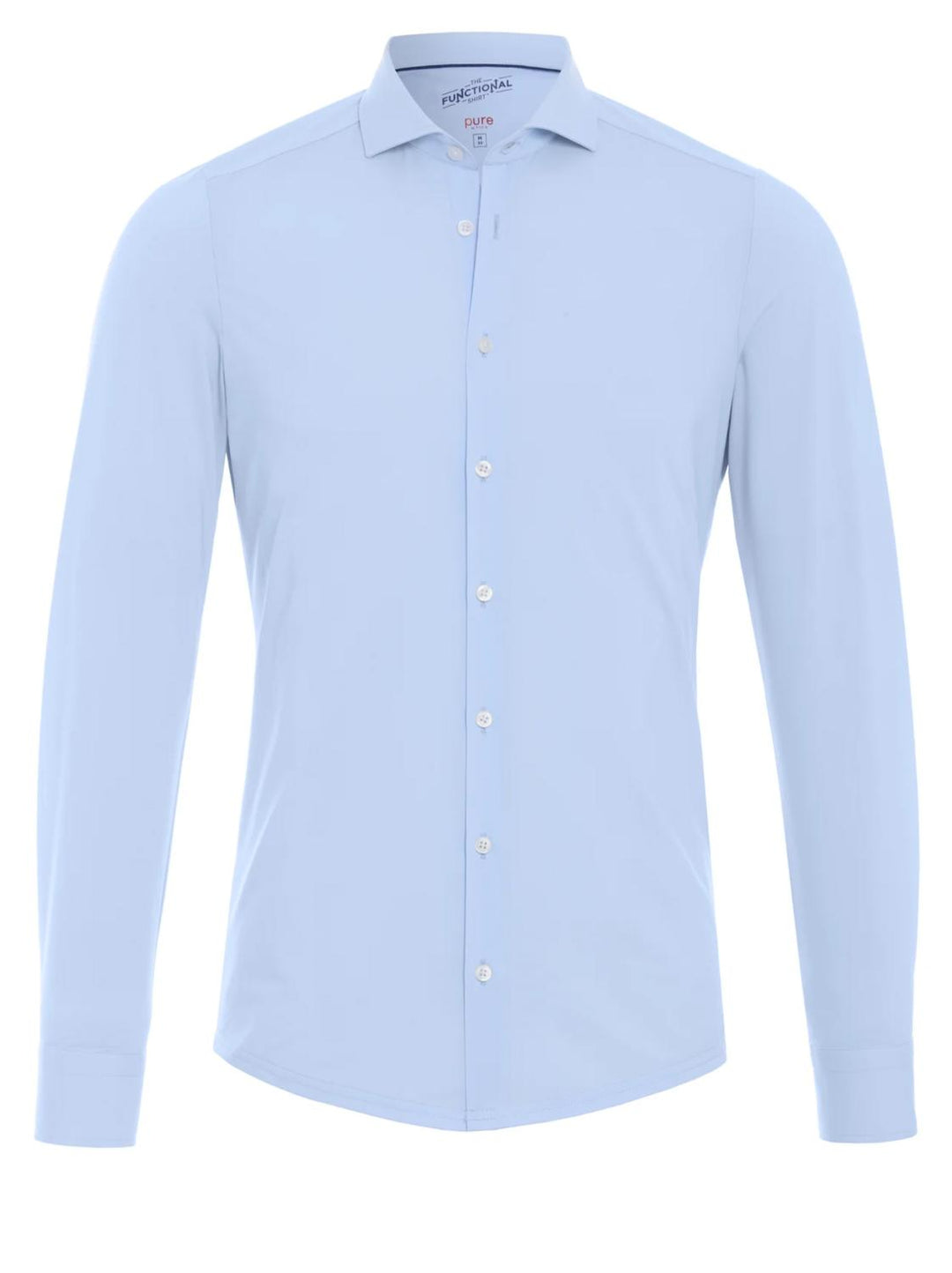 Pure H.tico slim fit overhemd-87% polyamide, 13% elasthaan-HEREN SHIRTS-Blauw