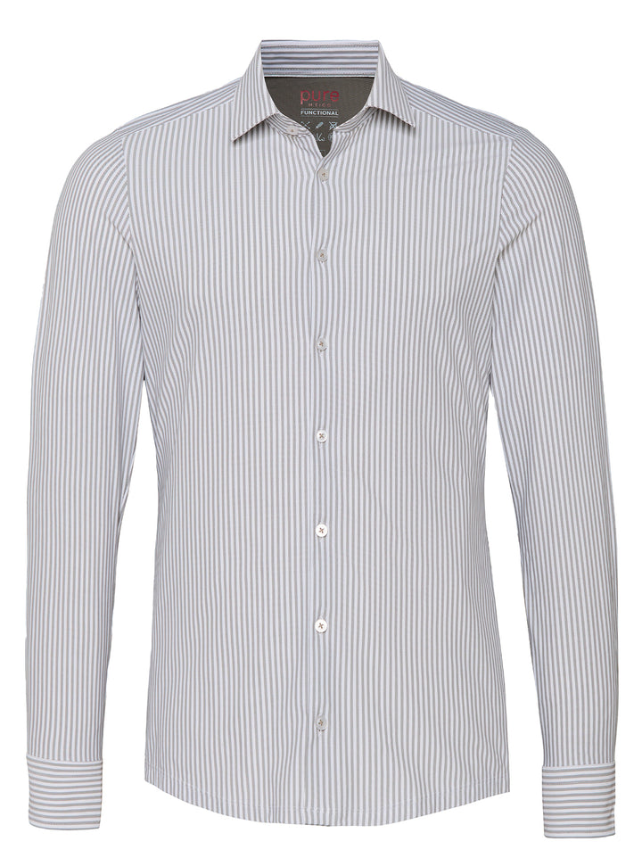 Pure Hatico Overhemd-86% polyamide, 14% elasthaan-HEREN SHIRTS-Beige