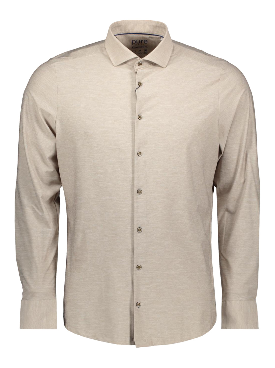 Pure Hatico Slim Fit Overhemd-60% Polyester<br />29% Polyamid<br />11% Elastaan-HEREN SHIRTS-Beige